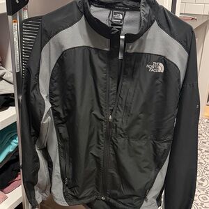 The North Face Men's Black and Gray Windbreaker Jacket